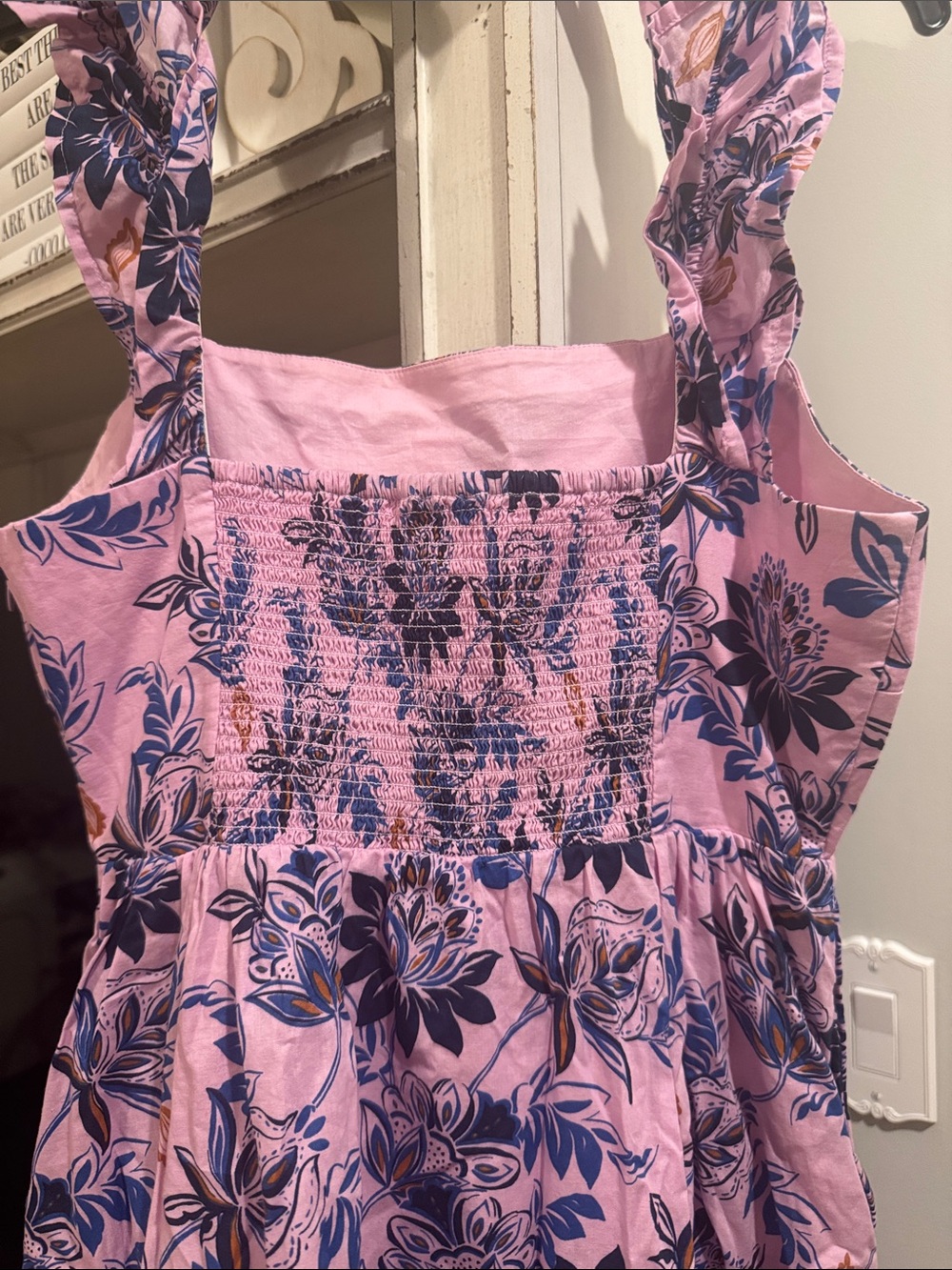 J. Crew Floral Ruffle Square Neck Smocked Midi Dress - Picture 12 of 13
